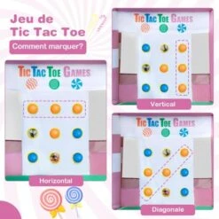 COSTWAY 9 En 1 Château Gonflable En Forme Bonbons Avec Toboggan, Maison De Saut Gonflable Avec Pistolet à Eau, Jeu Tic-Tac-Toe, 50 Boules, Charge 90kg Pour 2 Enfants De 3-10 Ans（avec Souffleur 680W -Pas Cher Clair Jardin Magasin 100034741 3