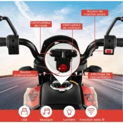 COSTWAY Aprilia Moto Électrique Pour Enfants 3-8 Ans Avec Musique & Lumière, Voiture Électrique Enfants Avec 2 Roues D'Entraînement, Vitesse 5,5-6 Km/h, Charge 30KG, 106,5 X 56 X 80CM, Noir -Pas Cher Clair Jardin Magasin 100034755 3