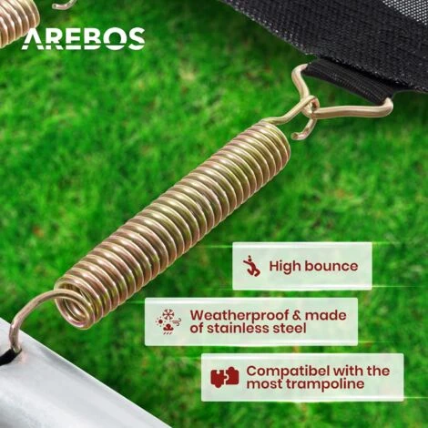AREBOS Ressorts De TrampolineRessort De TractionRessort De SautRessort De CompressionRessort En Acier Pour Trampoline 140 Mm 3 AREBOS Ressorts De TrampolineRessort De TractionRessort De SautRessort De CompressionRessort En Acier Pour Trampoline 140 Mm – Image 3