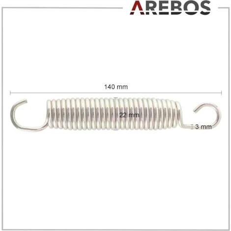 AREBOS Ressorts De TrampolineRessort De TractionRessort De SautRessort De CompressionRessort En Acier Pour Trampoline 140 Mm 4 AREBOS Ressorts De TrampolineRessort De TractionRessort De SautRessort De CompressionRessort En Acier Pour Trampoline 140 Mm – Image 4