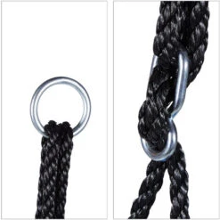 Relaxdays Balançoire Nid D'oiseau Carré Pour Le Jardin à Suspendre HxlxP: 153 X 98 X 74 Cm Poids Max 113 Kg, Bleu Noir -Pas Cher Clair Jardin Magasin 10367094 5