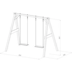 AXI Portique En Bois FSC - 2 Balançoires Enfant En Marron Balançoire Pour Enfants Pour L'extérieur / Le Jardin 2 Agrès -Pas Cher Clair Jardin Magasin 11027144 5
