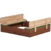 AXI Ella Bac à Sable Enfant Bac à Sable Pour Enfants En Bois Avec Couvercle Marron & Vert 100 X 95 Cm
