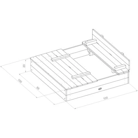 AXI Ella Bac à Sable Enfant Bac à Sable Pour Enfants En Bois Avec Couvercle Marron & Vert 100 X 95 Cm 4 AXI Ella Bac à Sable Enfant Bac à Sable Pour Enfants En Bois Avec Couvercle Marron & Vert 100 X 95 Cm – Image 4