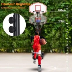 COSTWAY Panier De Basket Sur Pied-Hauteur Réglable 178-208cm-Base De Lestage Sur Roulettes En Acier PE 6 COSTWAY Panier De Basket Sur Pied-Hauteur Réglable 178-208cm-Base De Lestage Sur Roulettes En Acier PE -Pas Cher Clair Jardin Magasin 11534916 2