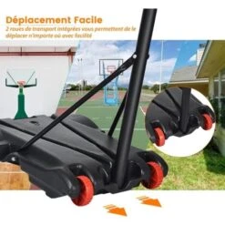 COSTWAY Panier De Basket Sur Pied-Hauteur Réglable 178-208cm-Base De Lestage Sur Roulettes En Acier PE 7 COSTWAY Panier De Basket Sur Pied-Hauteur Réglable 178-208cm-Base De Lestage Sur Roulettes En Acier PE -Pas Cher Clair Jardin Magasin 11534916 3