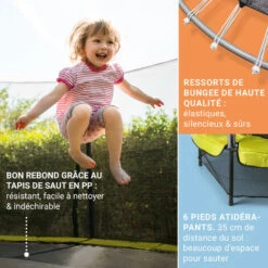 Rocketkid 3 Trampoline 140cm Filet De Sécurité Amortisseurs Cordes - Jaune -Pas Cher Clair Jardin Magasin 12990614 4