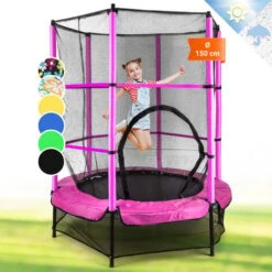 Rocketkid Trampoline 140cm Filet De Sécurité Rose