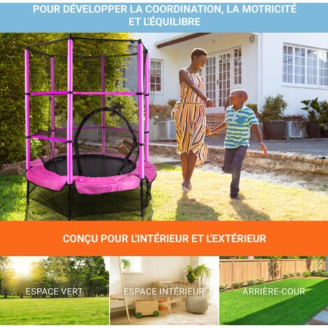 Rocketkid Trampoline 140cm Filet De Sécurité Rose 2 Rocketkid Trampoline 140cm Filet De Sécurité Rose – Image 2