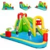 COSTWAY Aire De Jeux Gonflable Grande Avec Toboggan Aquatique De Piscine En Plein Air Pour Enfants 400 X 335 X 230 CM Souffleur Non-inclus