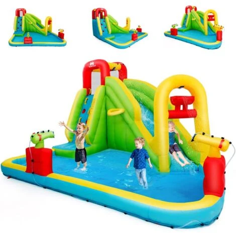 COSTWAY Aire De Jeux Gonflable Grande Avec Toboggan Aquatique De Piscine En Plein Air Pour Enfants 400 X 335 X 230 CM Souffleur Non-inclus 1 COSTWAY Aire De Jeux Gonflable Grande Avec Toboggan Aquatique De Piscine En Plein Air Pour Enfants 400 X 335 X 230 CM Souffleur Non-inclus