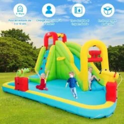 COSTWAY Aire De Jeux Gonflable Grande Avec Toboggan Aquatique De Piscine En Plein Air Pour Enfants 400 X 335 X 230 CM Souffleur Non-inclus 6 COSTWAY Aire De Jeux Gonflable Grande Avec Toboggan Aquatique De Piscine En Plein Air Pour Enfants 400 X 335 X 230 CM Souffleur Non-inclus -Pas Cher Clair Jardin Magasin 13263522 2
