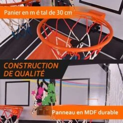 COSTWAY Panier De Basketball Pliable Jeu De Basketball Arcade Double Panier Et 4 Ballons Score Electronique 202x107x205cm -Pas Cher Clair Jardin Magasin 13263557 3