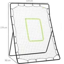 HOMCOM Filet De Rebond De Football 123L X 90l X 174H Cm Cible Et Sardines De Fixation Fournies Noir Vert -Pas Cher Clair Jardin Magasin 13602387 3