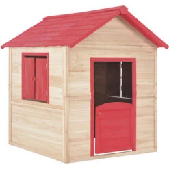 Maison De Jeu Pour Enfants Bois De Sapin Rouge VidaXL