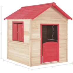 Maison De Jeu Pour Enfants Bois De Sapin Rouge VidaXL -Pas Cher Clair Jardin Magasin 13663198 3
