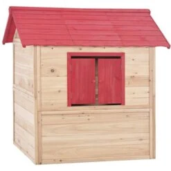 Maison De Jeu Pour Enfants Bois De Sapin Rouge VidaXL -Pas Cher Clair Jardin Magasin 13663198 5