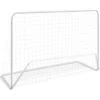 But De Football Avec Filet 182x61x122 Cm Acier Blanc VidaXL