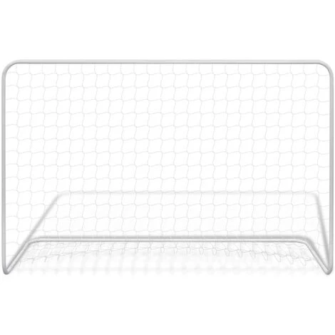 But De Football Avec Filet 182x61x122 Cm Acier Blanc VidaXL 2 But De Football Avec Filet 182x61x122 Cm Acier Blanc VidaXL – Image 2
