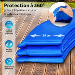 KIDUKU Coussin De Protection Trampoline Ø 427 Cm Couverture Rembourrage, Résistant Aux Intempéries, Aux UV Et Au Gel -Pas Cher Clair Jardin Magasin 14829022 4