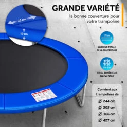 KIDUKU Coussin De Protection Trampoline Ø 427 Cm Couverture Rembourrage, Résistant Aux Intempéries, Aux UV Et Au Gel -Pas Cher Clair Jardin Magasin 14829022 5