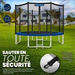 KIDUKU Filet De Remplacement Pour Trampolines Filet De Sécurité Pour Trampolines Ø 244 Cm / 6 Barres -Pas Cher Clair Jardin Magasin 14829048 3
