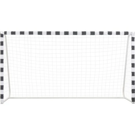 But De Football 300x160x90 Cm Métal Noir Et Blanc VidaXL 2 But De Football 300x160x90 Cm Métal Noir Et Blanc VidaXL – Image 2