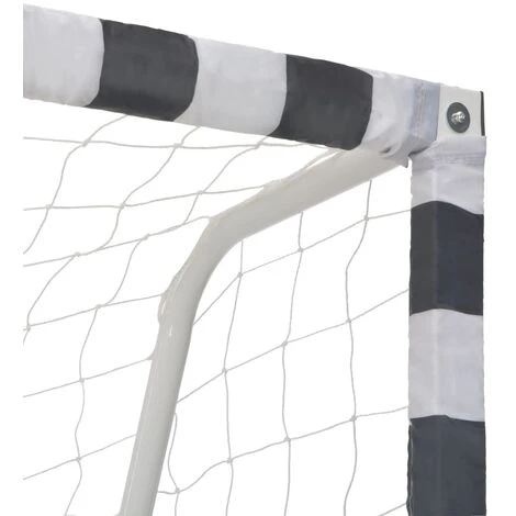 But De Football 300x160x90 Cm Métal Noir Et Blanc VidaXL 4 But De Football 300x160x90 Cm Métal Noir Et Blanc VidaXL – Image 4
