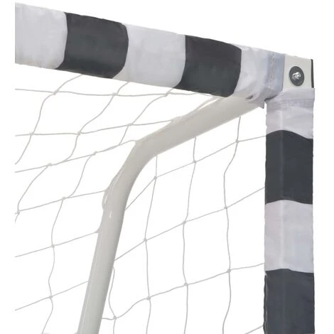 But De Football 300x200x90 Cm Métal Noir Et Blanc VidaXL 4 But De Football 300x200x90 Cm Métal Noir Et Blanc VidaXL – Image 4