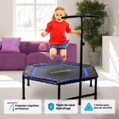 AREBOS Trampoline D'exercice Mini Rebondisseur Jumping Trampoline De Fitness Hexagone -Pas Cher Clair Jardin Magasin 15374996 3