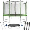 Trampoline Yoopi - Ø 4.25 M - Avec Filet + échelle + Couverture + Kit D'ancrage
