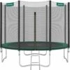 Songmics Trampoline Extérieur, TÜV Rheinland GS Certifica, Avec Échelle, Filet De Protection, Poteaux Recouverts, Diamètre 305cm, Noir Et Verte,STR10GN