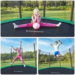Songmics Trampoline Extérieur, TÜV Rheinland GS Certifica, Avec Échelle, Filet De Protection, Poteaux Recouverts, Diamètre 305cm, Noir Et Verte,STR10GN -Pas Cher Clair Jardin Magasin 17917742 3