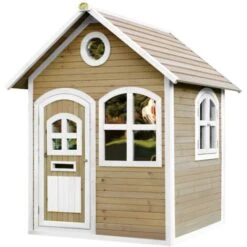 AXI Julia Maison Enfant En Bois FSC Maison De Jeux Pour L'extérieur / Jardin En Marron & Blanc Maisonnette / Cabane De Jeu Avec Des Fenêtres