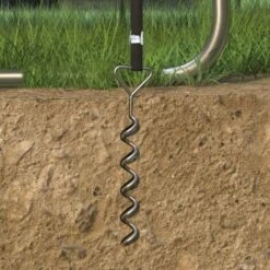 Songmics Set D'ancrage Pour Trampoline, Lot De 4, Ancrage Au Sol, Piquets D'ancrage Spiralés, 4 Sardines Et 4 Sangles, Chevilles, Accessoire De Fixation Pour Balançoire, Argent Et Noir SGN15INV1 -Pas Cher Clair Jardin Magasin 18377868 3