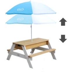 AXI Nick Table Sable Et Eau / Table Pique Nique Marron / Blanc Table D'eau Avec Couvercle, Boîtes De Rangement & Parasol Table De Jeu Enfant à Eau Pour Le Jardin 9 AXI Nick Table Sable Et Eau / Table Pique Nique Marron / Blanc Table D'eau Avec Couvercle, Boîtes De Rangement & Parasol Table De Jeu Enfant à Eau Pour Le Jardin -Pas Cher Clair Jardin Magasin 18396639 5