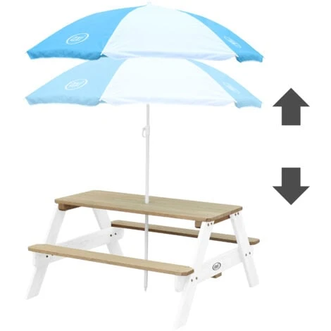 AXI Nick Table Pique Nique Avec Parasol Marron / Blanc Table De Jeu Enfant Pour Le Jardin 5 AXI Nick Table Pique Nique Avec Parasol Marron / Blanc Table De Jeu Enfant Pour Le Jardin – Image 5