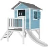 AXI Maison Enfant Beach Lodge XL En Bleu Avec Toboggan En Blanc Maison De Jeux En Bois FFC Pour Les Enfants Maisonnette / Cabane De Jeu Pour Le Jardin
