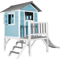 AXI Maison Enfant Beach Lodge XL En Bleu Avec Toboggan En Blanc Maison De Jeux En Bois FFC Pour Les Enfants Maisonnette / Cabane De Jeu Pour Le Jardin -Pas Cher Clair Jardin Magasin 18396666 2