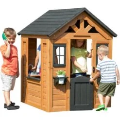 Backyard Discovery Sweetwater Maison Enfant En Bois Maison De Jeux Pour L'extérieur / Jardin Maisonnette / Cabane De Jeu Avec Cuisine Et Accessoires