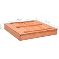Bac à Sable Bois De Sapin 95x90x15 Cm VidaXL -Pas Cher Clair Jardin Magasin 19849465 3