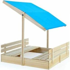 Bac à Sable 120x120x120cm Avec Toit à Hauteur Réglable Hydrofuge Bancs Intégrés Jeu Jardin Enfant -Pas Cher Clair Jardin Magasin 19850010 3