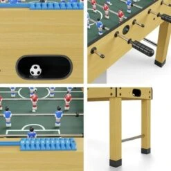 Baby Foot Teenager, Table De Baby Pour Enfant, 122 X 61 X 81 Cm - Beige Et Noir -Pas Cher Clair Jardin Magasin 20693655 4