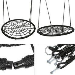 Balançoire nid d'oiseau pour enfants et adultes (Ø120cm) - Couleur noir 9 Balançoire nid d'oiseau pour enfants et adultes (Ø120cm) - Couleur noir -Pas Cher Clair Jardin Magasin 23443944 5