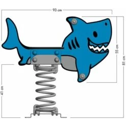 Wickey Jeu Sur Ressort PRO Requin Charley -Dispositif Testéselon La Norme EN1176 - Pour Aires De Jeu Publiques Et Terrains De Camping -Pas Cher Clair Jardin Magasin 25425218 5