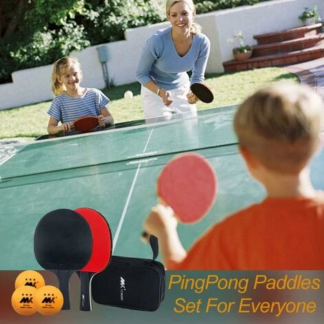 LITZEE Raquettes De Ping-Pong Set, 1 Paire De Raquettes De Tennis De Table Avec Sac De Rangement Pour Joueurs Débutants Et Avancés Activité Famille 5 LITZEE Raquettes De Ping-Pong Set, 1 Paire De Raquettes De Tennis De Table Avec Sac De Rangement Pour Joueurs Débutants Et Avancés Activité Famille – Image 5
