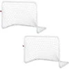 HOMCOM Set De 2 Mini Cages De Football Pour Enfant - Ballon, Pompe, Piquets Inclus - 78L X 46l X 56H Cm - Métal Blanc