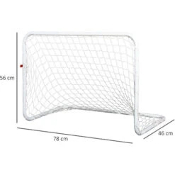 HOMCOM Set De 2 Mini Cages De Football Pour Enfant - Ballon, Pompe, Piquets Inclus - 78L X 46l X 56H Cm - Métal Blanc -Pas Cher Clair Jardin Magasin 27155652 3