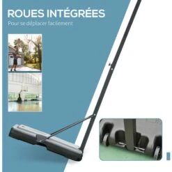 HOMCOM Panier De Basket-ball Sur Pied Avec Base De Lestage Sur Roulettes Hauteur Réglable 3,02-3,52 M Noir Blanc -Pas Cher Clair Jardin Magasin 27741074 5