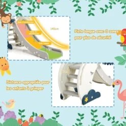 COSTWAY Toboggan Pour Enfants 3 En 1 Avec Panier De Basket-ball Et Escalade Fonction Pliable Aire De Jeux Pour Maternelle,Jardin 7 COSTWAY Toboggan Pour Enfants 3 En 1 Avec Panier De Basket-ball Et Escalade Fonction Pliable Aire De Jeux Pour Maternelle,Jardin -Pas Cher Clair Jardin Magasin 27973397 3